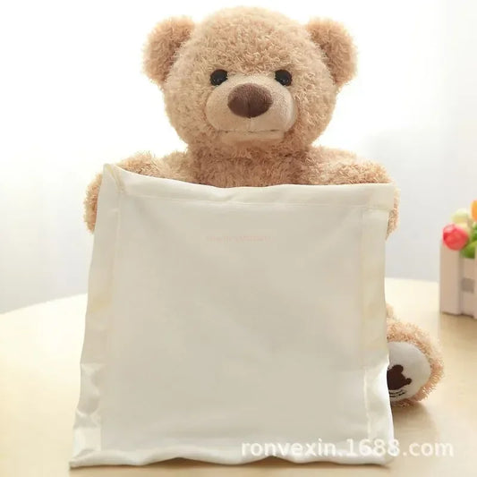 Peek-a-Boo Talking Bear Plush – Interactive Musical Toy 🎶✨