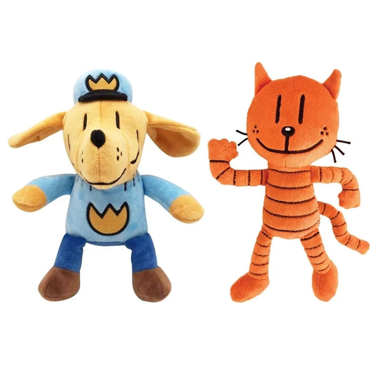 Dog Man & Petey Plush Toy – Soft & Adorable! 🐱🐶