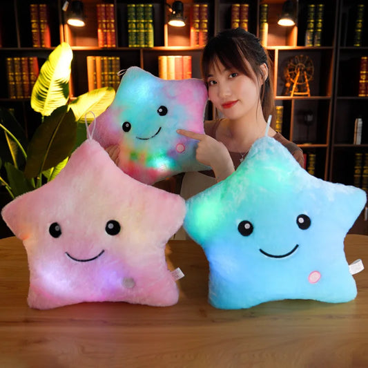 Glowing Star Plush Pillow – Light Up Your Nights! 🌙🌟