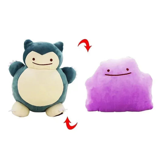 Reversible Ditto Snorlax Plush Pillow – 2-in-1 Cuteness! 💙✨