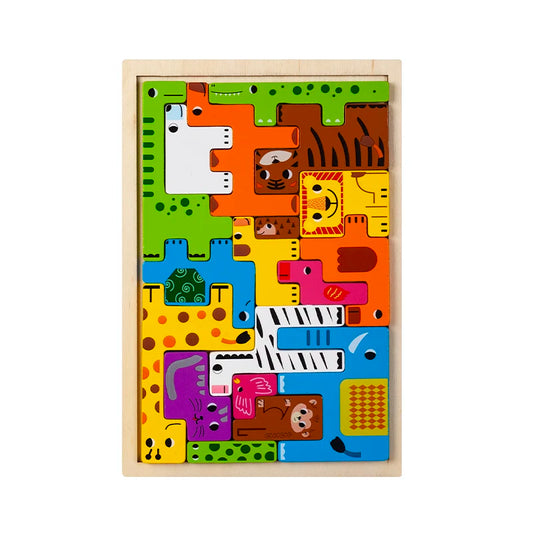 Montessori Animal & Transportation Wooden Puzzle 🧩🎨