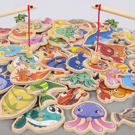 🎣 Montessori Wooden Fishing Game – Fun & Educational Play!