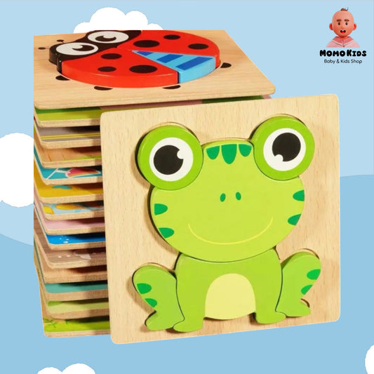 🧩 Montessori 3D Wooden Puzzle – Fun & Educational!