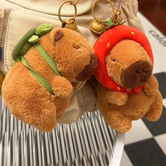 Adorable Dolphin & Capybara Plush Keychain! 🎒🍓