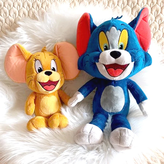 Tom & Jerry Plush Toy – Adorable Cartoon Duo! 🐱🐭