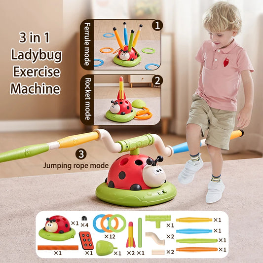 3-in-1 Ladybug Sports Game – Jump, Skip & Launch! 🚀🏃‍♂️