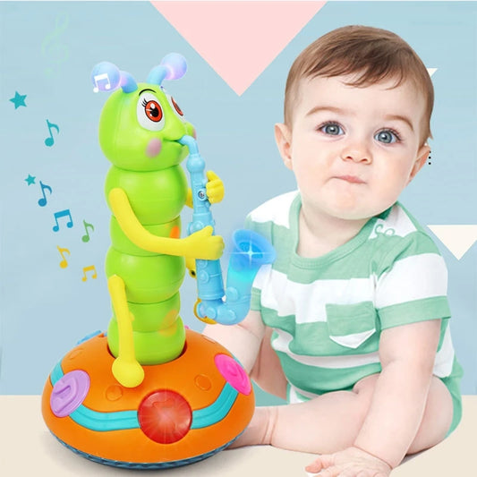 Musical Dancing Caterpillar Saxophone Toy – LED & Fun Tunes! 🎶✨