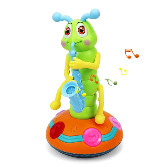 Musical Dancing Caterpillar Saxophone Toy – LED & Fun Tunes! 🎶✨