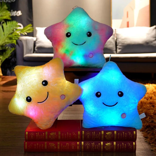 Glowing Star Plush Pillow – Light Up Your Nights! 🌙🌟