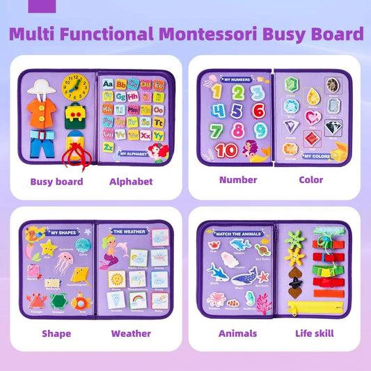 🎒✨ Montessori Busy Board – Portable Learning Fun! 🧠🔧